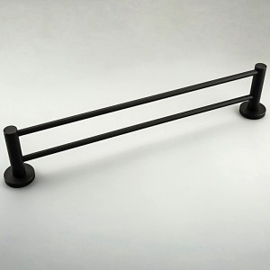 Полотенцедержатель двойной черный FRAP F30209