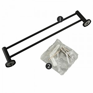 Полотенцедержатель двойной черный FRAP F30209