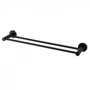Полотенцедержатель двойной черный FRAP F30209