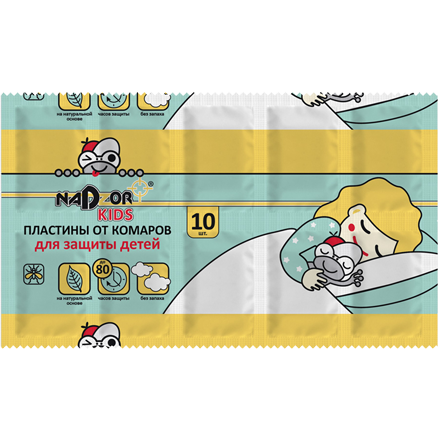 Пластины от комаров без запаха для детей, Nadzor DET005G