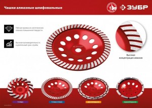 Чашка двухрядная алмазная d 230 мм ЗУБР Мастер 33376-230