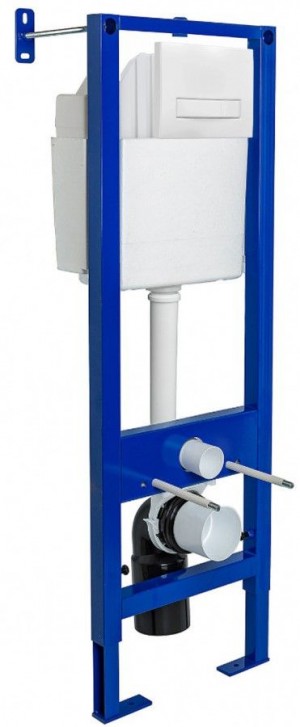 Инсталляция BERGES для скрытого монтажа унитаза АТОМ Line 410 кнопка белая 040339