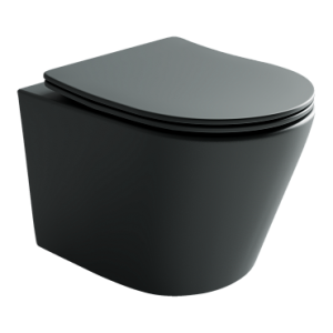 Унитаз подвесной Balearica Rimless (цвет Тем Антрацит Мат) , глубокий смыв, с крепежом CN6000MDH