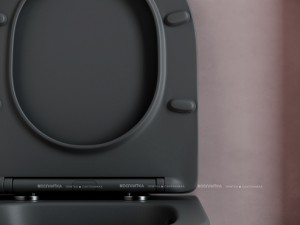 Унитаз подвесной Balearica Rimless (цвет Тем Антрацит Мат) , глубокий смыв, с крепежом CN6000MDH