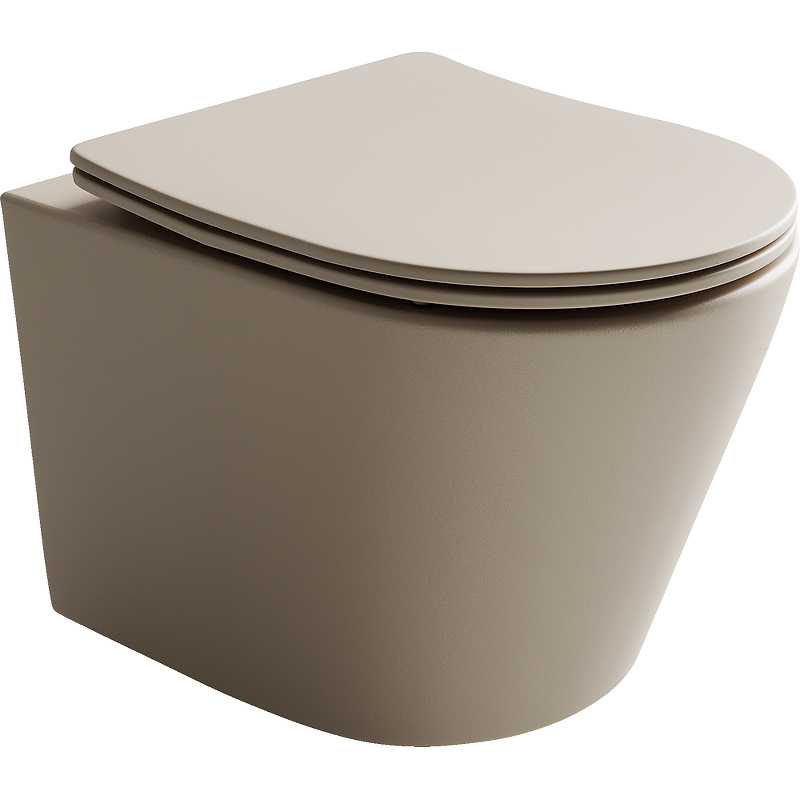 Унитаз подвесной Balearica Rimless (цвет Капучино Матовый), глуб.смыв, с крепеж. для полн. CN6000MC