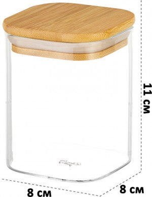Набор 2 банок для хранения "Crystal glass" 8*8*11 см, по 450 мл