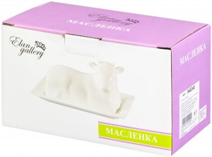 Масленка "Коровка" 20*11,5*10 см, с крышкой, высота без крышки - 2 см