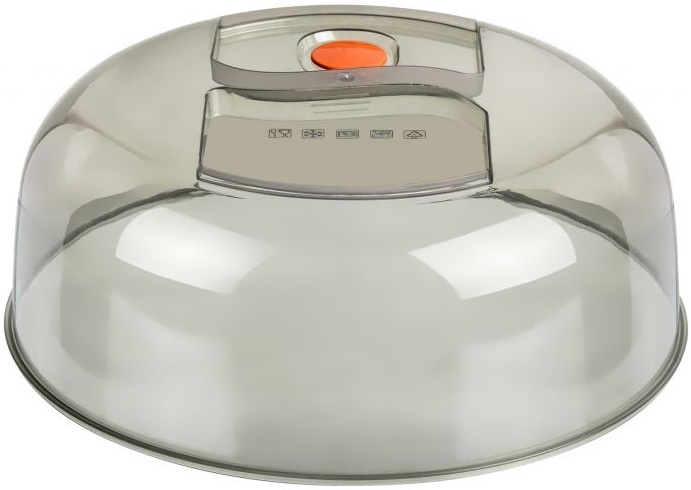 Крышка для СВЧ 26*26*9,5 см с клапаном дымчатая (модель 1026/01), нагрев в СВЧ до 125 град 811282