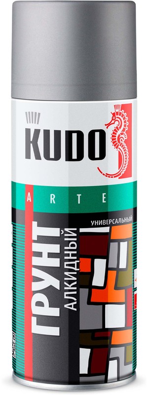 Грунт KUDO аэрозольный универсальный серый 520 мл KU-2001