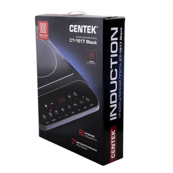 Плитка индукционная Centek CT-1517 Black 8 настр. мощности, 7 программ, таймер, LED-дисплей