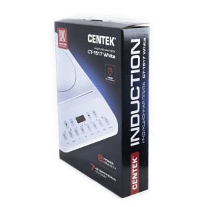 Плитка индукционная Centek CT-1517 White  8 настр. мощности, 7 программ, таймер, LED-дисплей