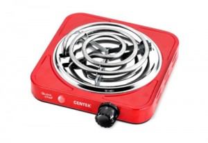 Плитка электрическая Centek CT-1508 (Red) 1конфорка ТЭН 140мм, 1000Вт, индикатор работы