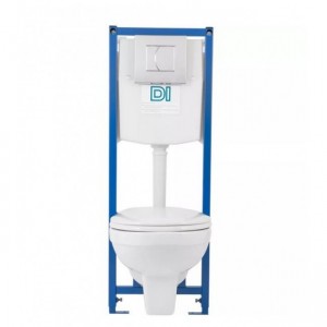 Унитаз подвесной "РИО" КОМПЛЕКТ (с сиденьем, инсталляцией DI хром панелью , 2 кнопки) г.Киров