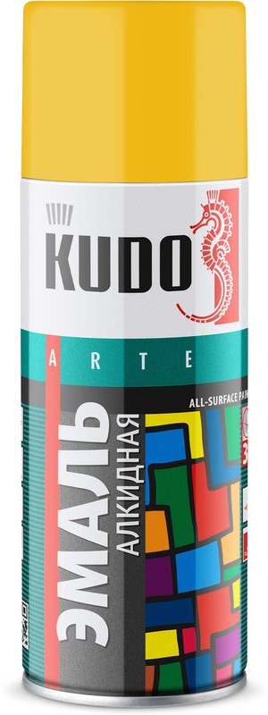 Эмаль аэрозоль ЖЕЛТАЯ универсал 520мл KUDO KU-1013