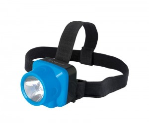 Фонарь акк налобный LED5375 0,4Вт LED 2 реж. голуб/пластик Ultraflash 220В 14252
