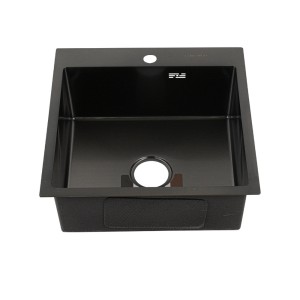 Мойка врезная 50*50см ГРАФИТ толщина 3,0*1 мм,глубина 200 мм +большой сифон FABIA PROFI 50503G