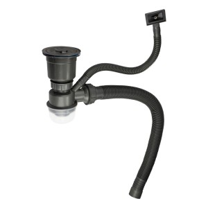 Мойка врезная 50*50см ГРАФИТ толщина 3,0*1 мм,глубина 200 мм +большой сифон FABIA PROFI 50503G