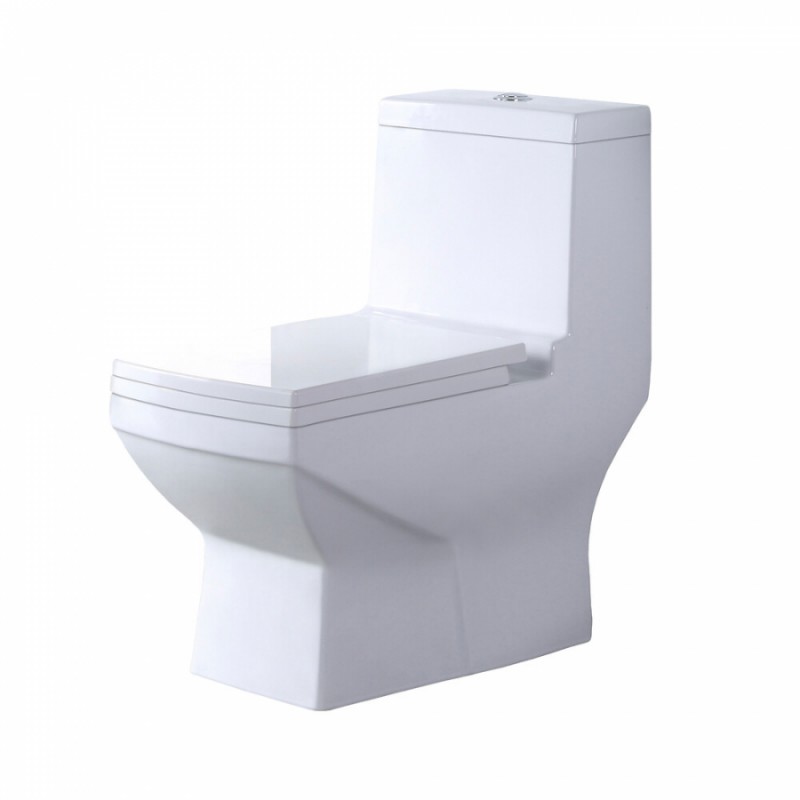 Унитаз моноблок SM9006A, сиденье ДП (с гофрой и подводкой) EvaGold