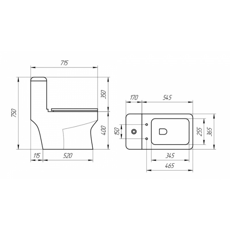 Унитаз моноблок SM9006A, сиденье ДП (с гофрой и подводкой) EvaGold