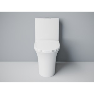 Унитаз моноблок SM9612, безободковый,(с гофрой и подводкой) тонкое сиденье ДП с быстр.съёмом EvaGold