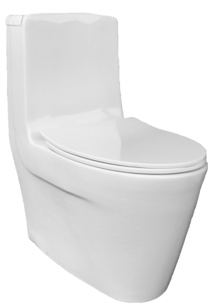 Унитаз моноблок SM9612, безободковый,(с гофрой и подводкой) тонкое сиденье ДП с быстр.съёмом EvaGold