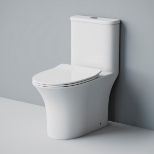 Унитаз моноблок SM9614, безободковый,(с гофрой и подводкой) тонкое сиденье ДП с быстр.съёмом EvaGold