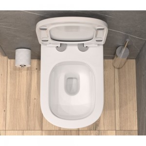 Унитаз подвесной K50, безободковый, сиденье ДП, крепления EvaGold