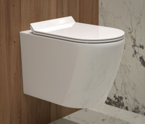 Унитаз подвесной SM9315, безобод, сиденье тонкое ДП EvaGold