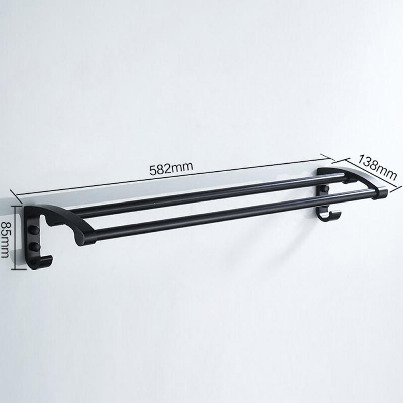 Полотенцедержатель двойной, чёрный LEDEME L5509