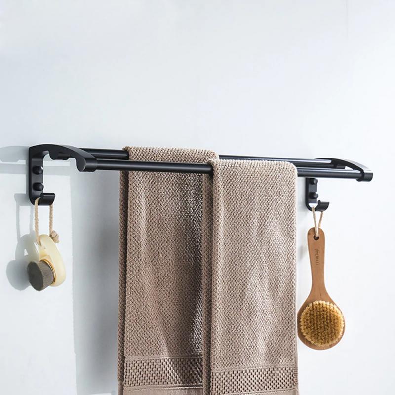 Полотенцедержатель двойной, чёрный LEDEME L5509