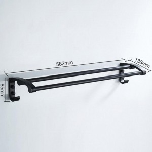 Полотенцедержатель двойной, чёрный LEDEME L5509