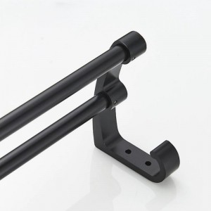 Полотенцедержатель двойной, чёрный LEDEME L5509