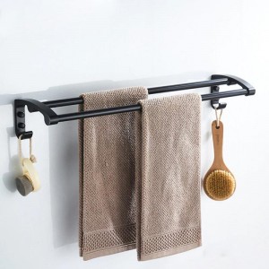 Полотенцедержатель двойной, чёрный LEDEME L5509