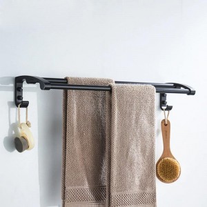 Полотенцедержатель двойной, чёрный LEDEME L5509