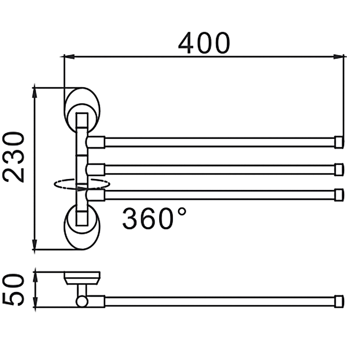 Полотенцедержатель тройной поворотный FRAP F1613