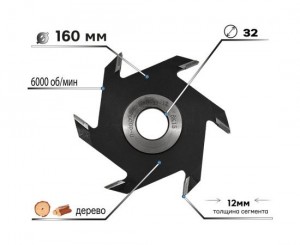 Фреза пазовая 160*12*32 SEB 308FZ-P1601232