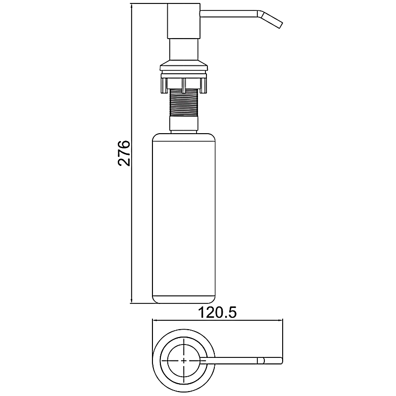Дозатор врезной для мойки 240мл хром LEDEME L405-2