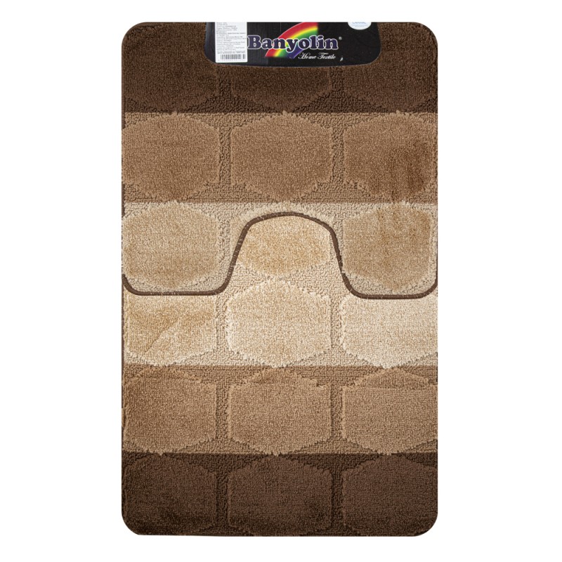 Коврик в ванную Gold двойной САНАКС КОРИЧНЕВЫЙ МОРСКОЕ ДНО 60*100 + 50*60см