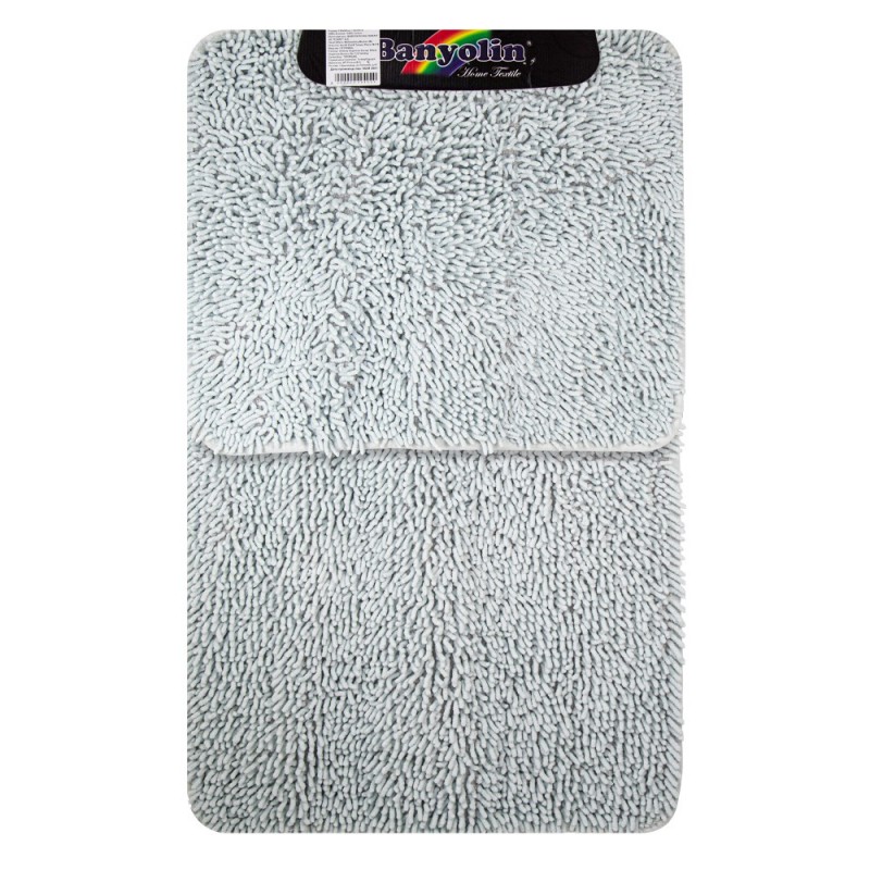 Коврик в ванную Moss 121 двойной САНАКС СЕРЫЙ 60*100 + 50*60см 100% хлопок