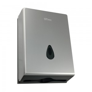 Диспенсер GFmark для бумажного полотенца с ключом СЕРЫЙ с ГЛАЗКОМ - капля, пластиковый. Под Z и V