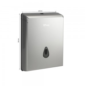 Диспенсер GFmark для бумажного полотенца с ключом СЕРЫЙ с ГЛАЗКОМ - капля, пластиковый. Под Z и V