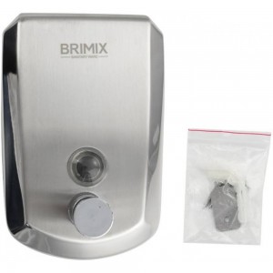 Дозатор BRIMIX жидкого мыла настенный , металический с глазком, из нержавеющей стали 500мл