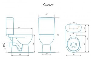 Унитаз-компакт "ГАЛАНТ" (белый, выпуск прямой, с арматурой, креплен. и сиденьем) г.Киров