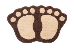 Коврик д/ванны SHAHINTEX MICROFIBER ЛАПКИ разделенные 50*80 коричневый 34