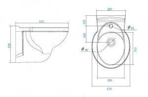 Биде подвесное "Консул" (без сиденья)