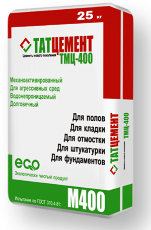 Цемент ТМЦ-400 ТАТЦЕМЕНТ 25кг