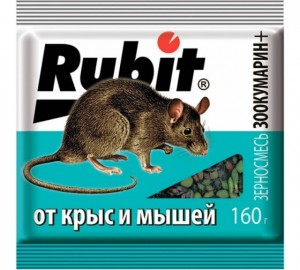 Средство от крыс и мышей РУБИТ Зоокумарин зерновая смесь 160гр (А-5043)