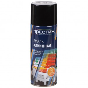 Эмаль аэрозольная АКРИЛОВАЯ универсальная ЧЕРНАЯ глянц 520мл ПРЕСТИЖ 6324