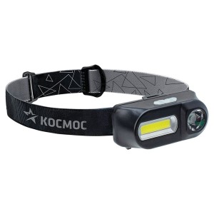 Фонарь налобный акк 3Вт XPE, 3Вт COB, 1200Mah КОСМОС KOCH3WDLith