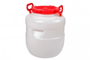 Бочка пластиковая 30 л пищевая белая/цветная КРУГЛАЯ дачная, горловина d - 195 мм РАДИАН